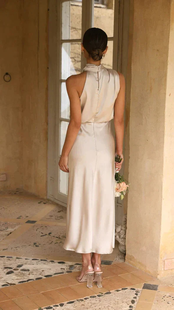 Leanny | Elegante Halterjurk in Satijnlook