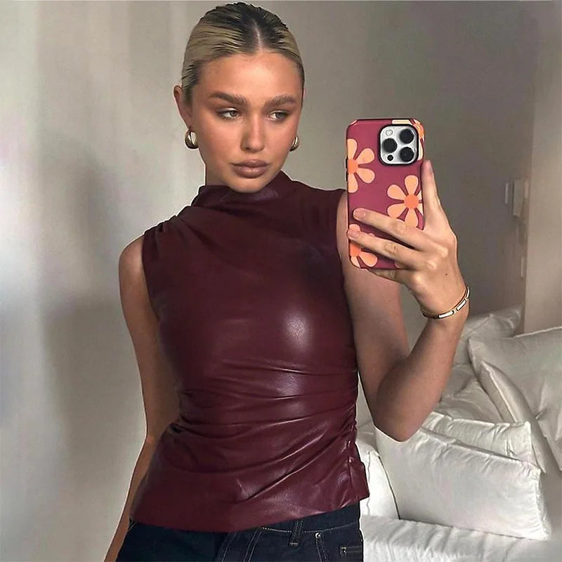 Beau | Vegan leren Top