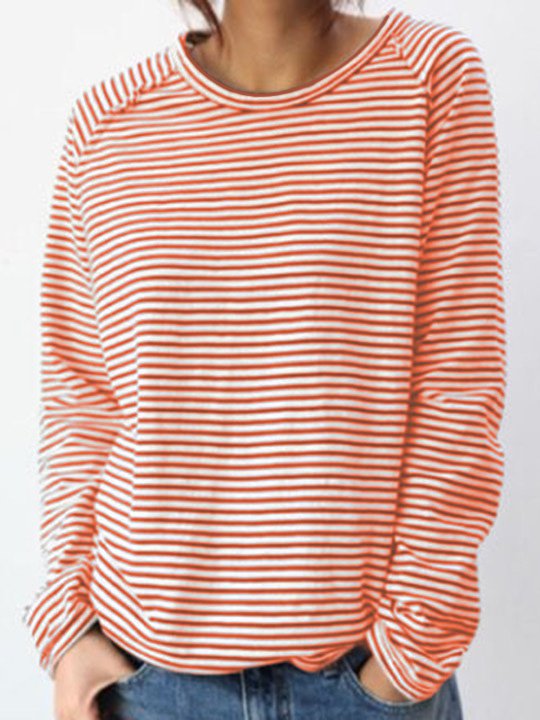 Annabela | Gestreepte Casual Longsleeve Shirt