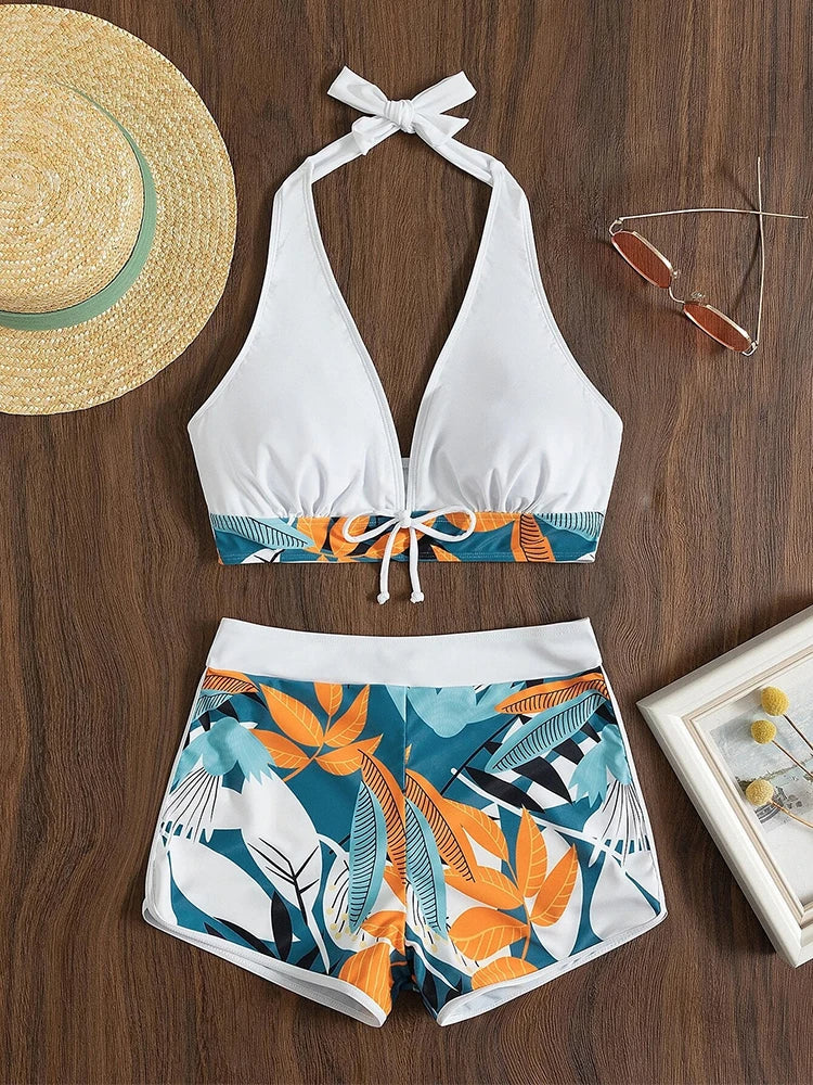 Amara | Sportieve Halter Bikini met Shorts