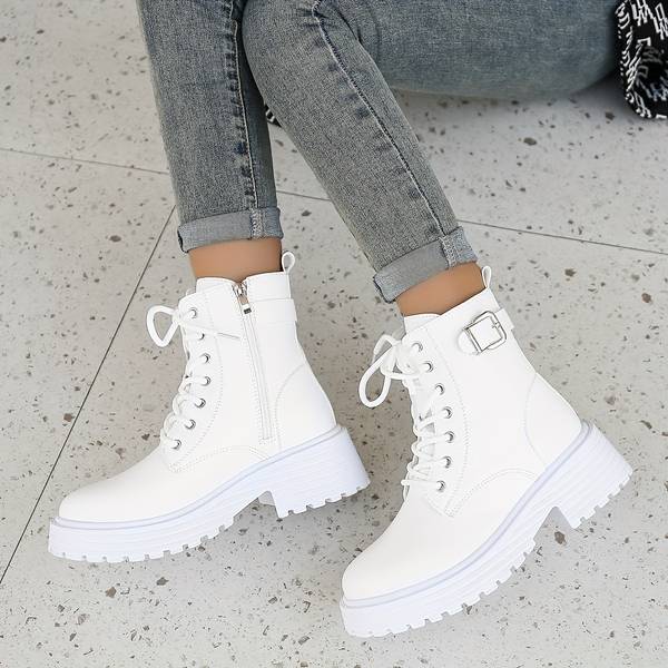 Kiaria | Combat Boots met Chunky Zool en Ritsdetail