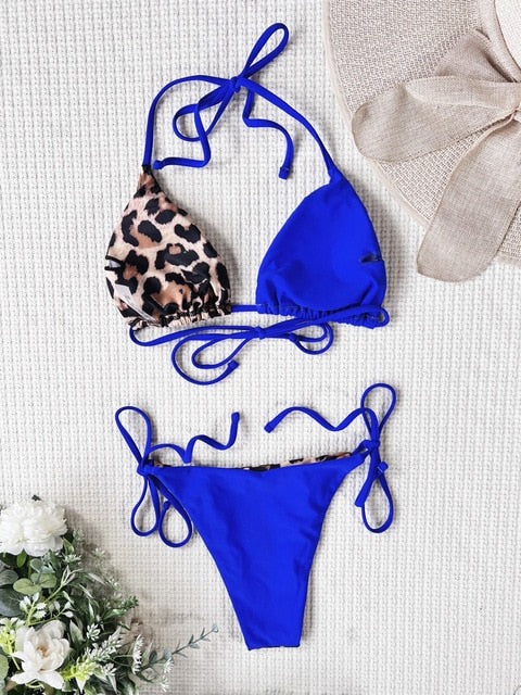 Alida | Sexy Triangel Bikini Set Met Luipaard