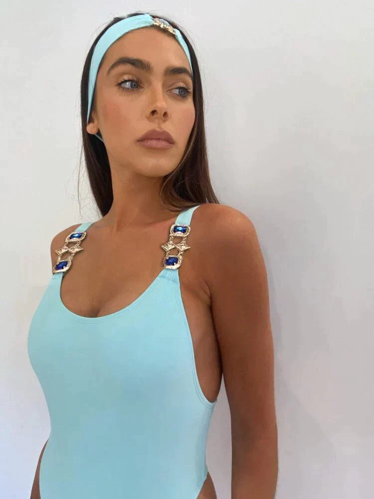 Aneta | Luxe Badpak met Statement Bandjes