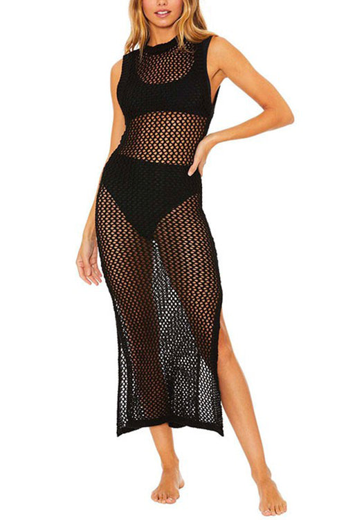 Zephyra | Rugloze Bikini Cover-Up Jurk Met Zijsplit