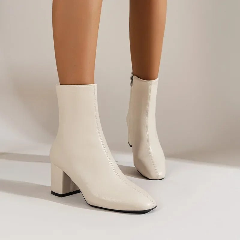 Trendy Elegante Dames Enkellaarsjes met Blokhak
