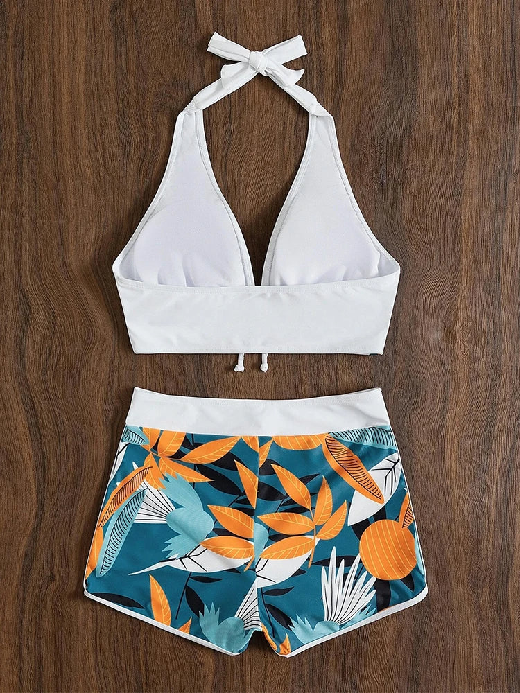 Amara | Sportieve Halter Bikini met Shorts