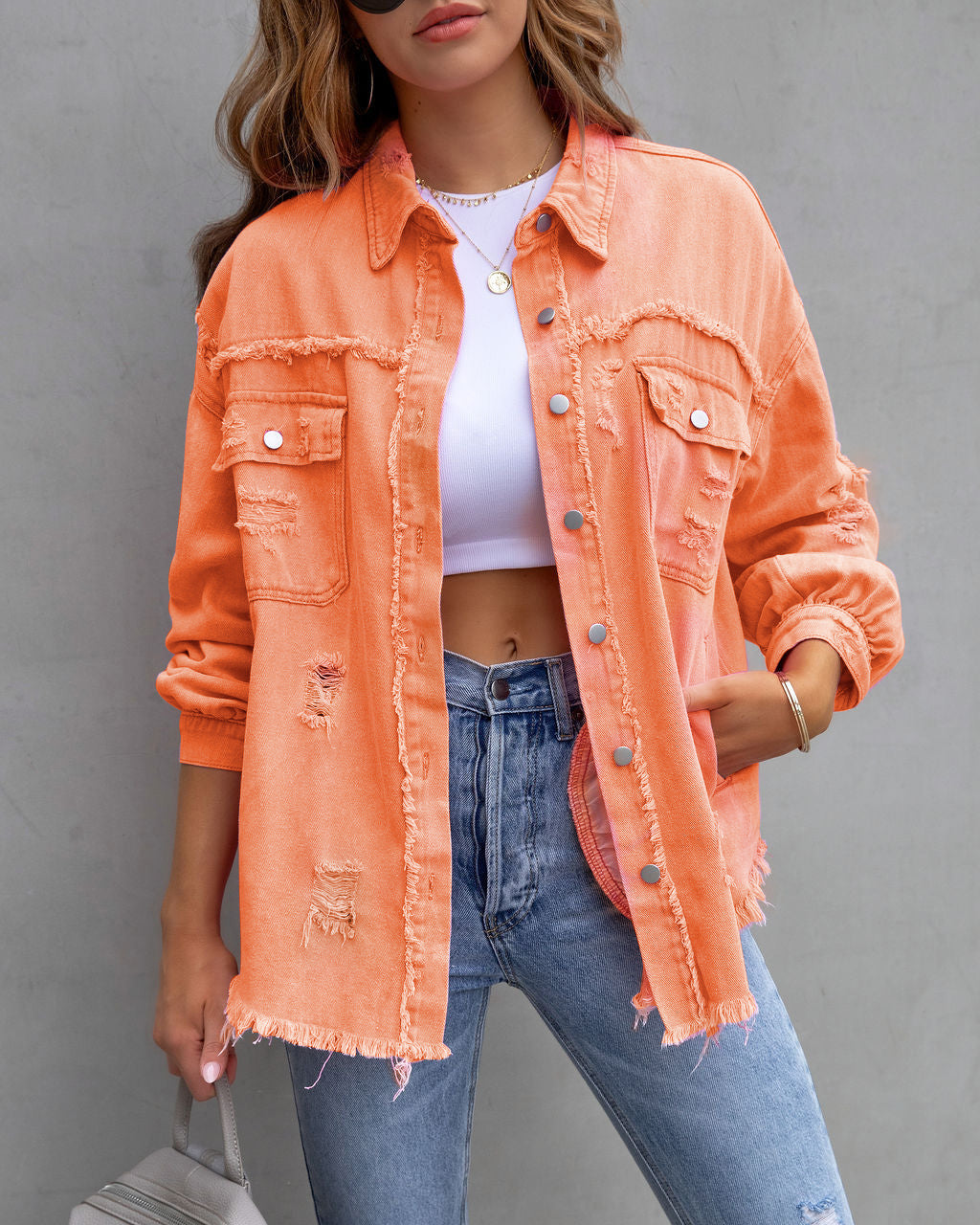 Valerie | Casual Ripped Shirt Jacket