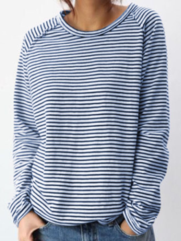 Annabela | Gestreepte Casual Longsleeve Shirt