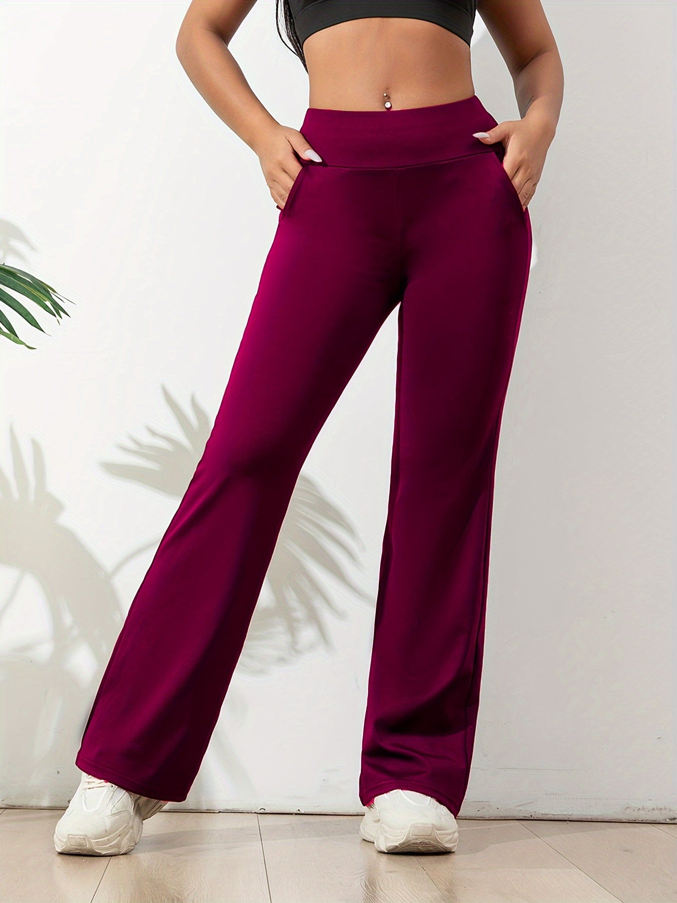 Comfy Stretch Flared Pants - High Waist