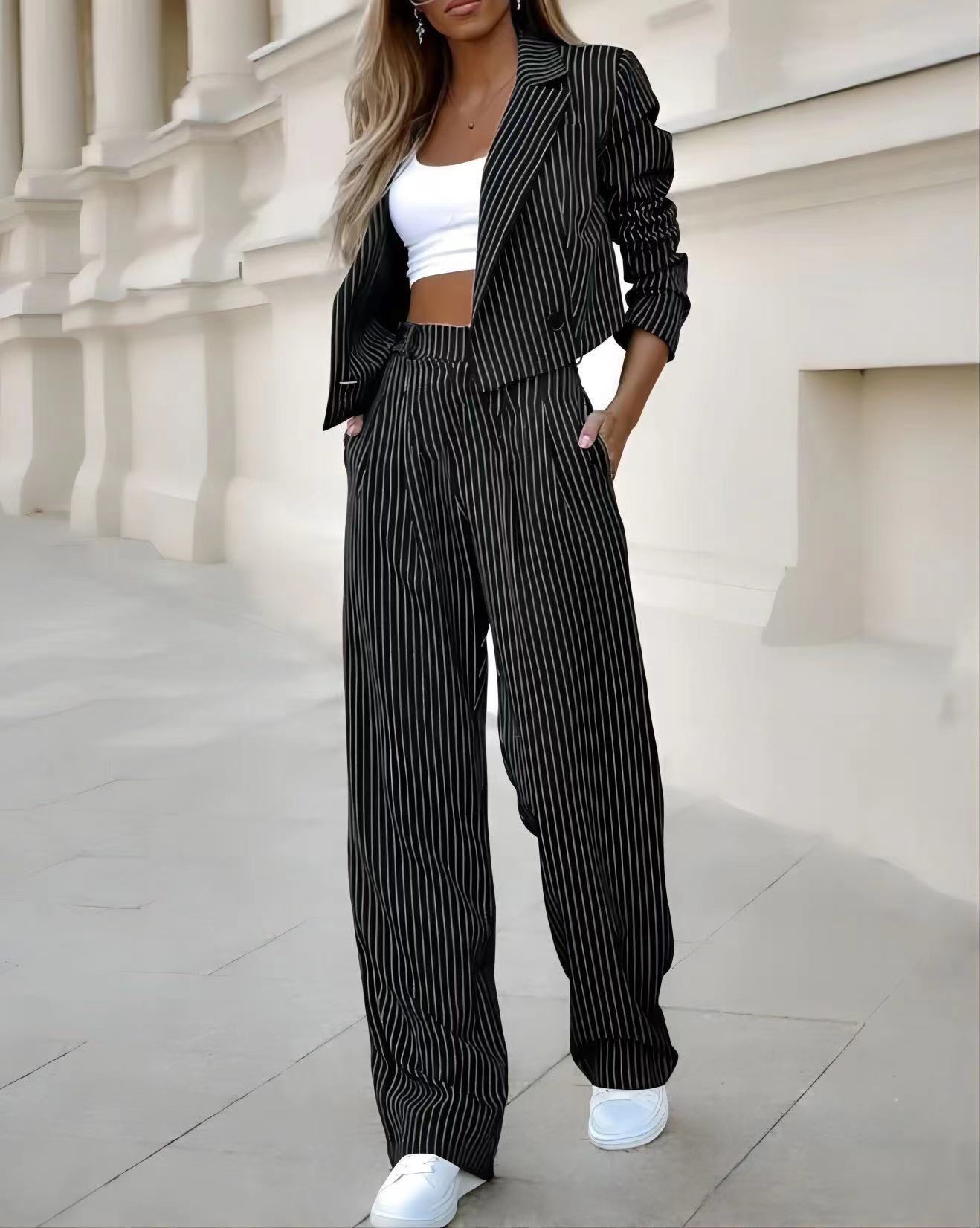 Terra | Stylish Pinstripe Blazer and Trousers Set