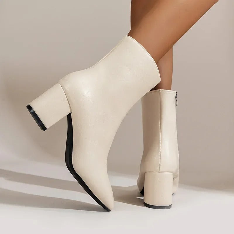 Trendy Elegante Dames Enkellaarsjes met Blokhak