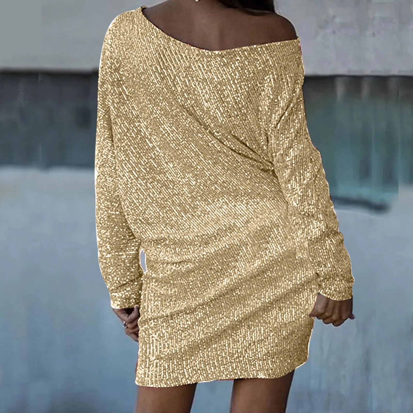 Annie | Sprankelende Paillettenjurk met Off-Shoulder Look
