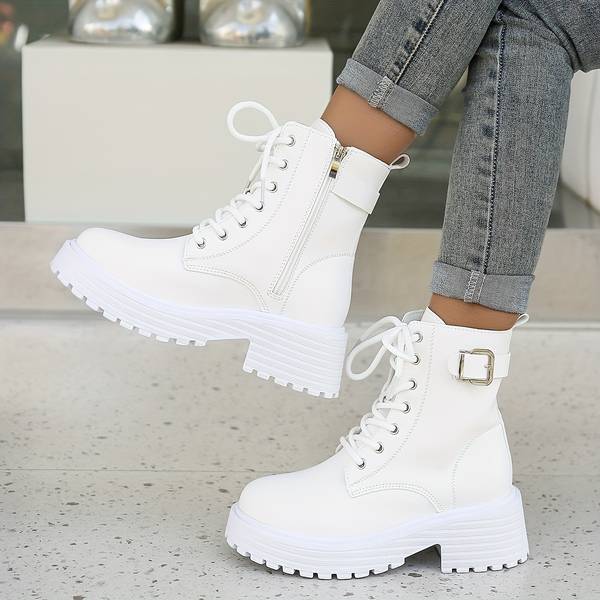 Kiaria | Combat Boots met Chunky Zool en Ritsdetail