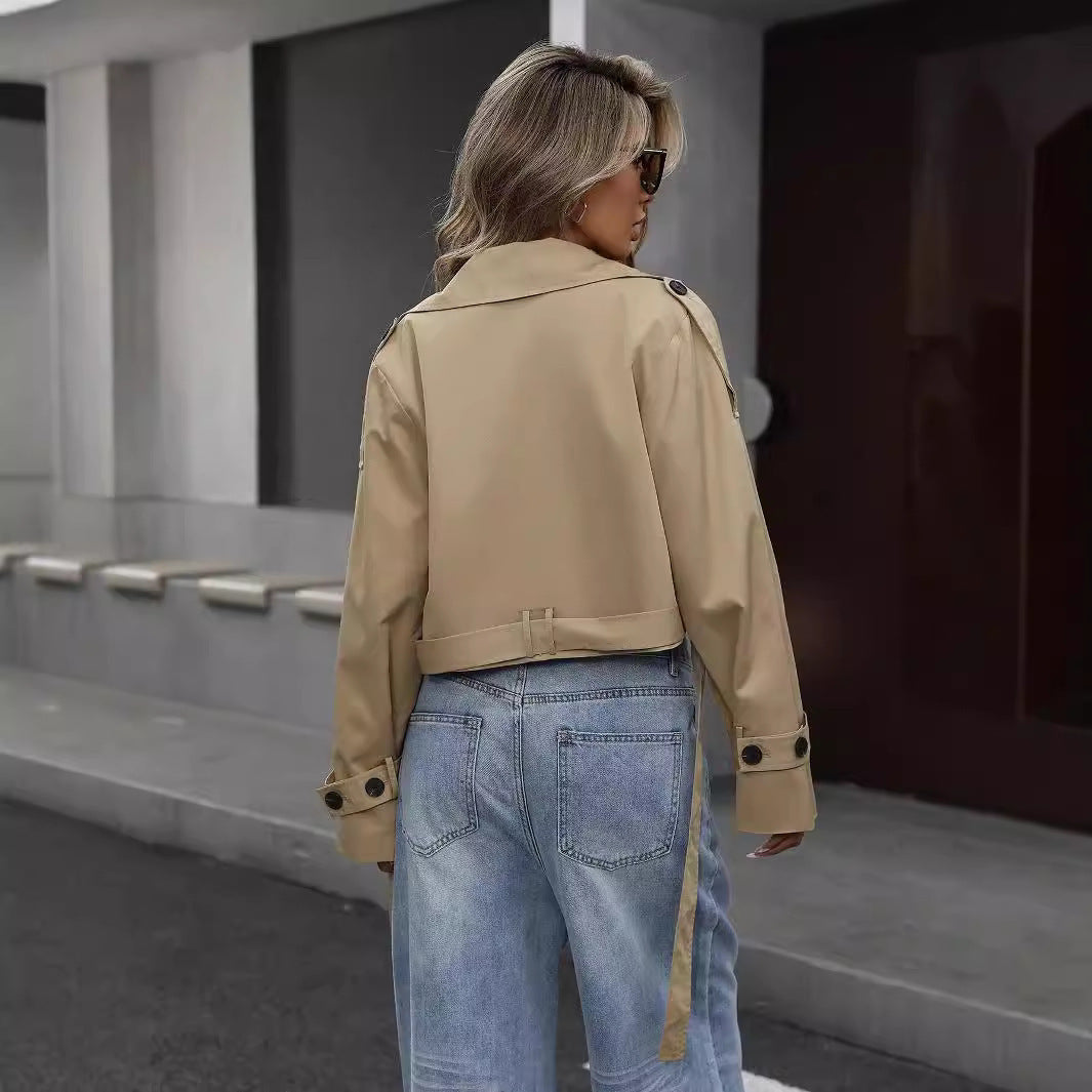 Harper | Elegante Korte Dames Trenchcoat