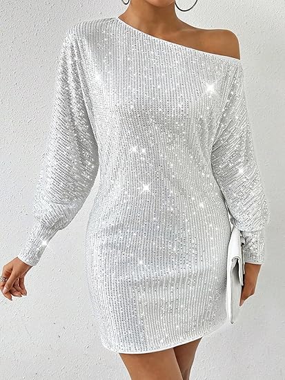 Annie | Sprankelende Paillettenjurk met Off-Shoulder Look