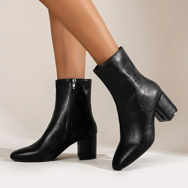 Trendy Elegante Dames Enkellaarsjes met Blokhak