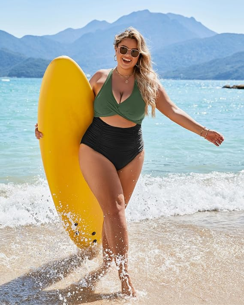 Brittany | Color-Block High-Waisted Swimsuit