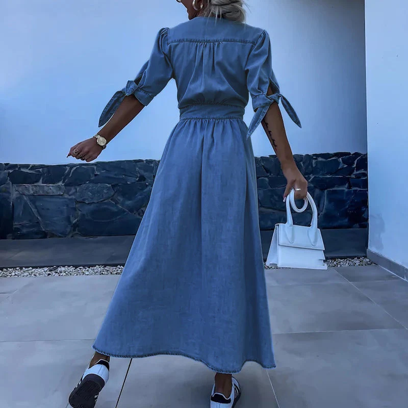 Vanessa | Elegante Denim Jurk - Midi