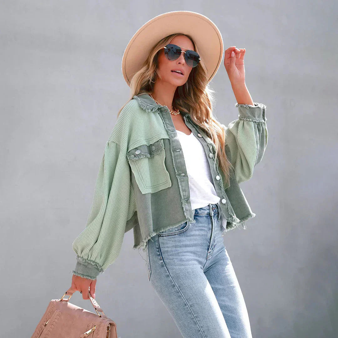 Torah | Casual Patchwork Jas met Ballonmouwen