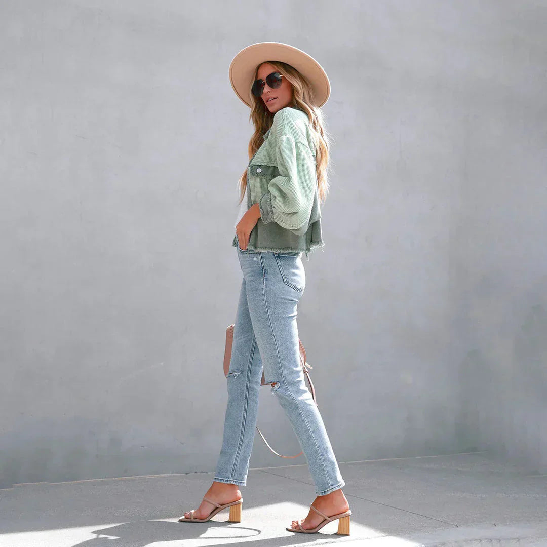 Torah | Casual Patchwork Jas met Ballonmouwen