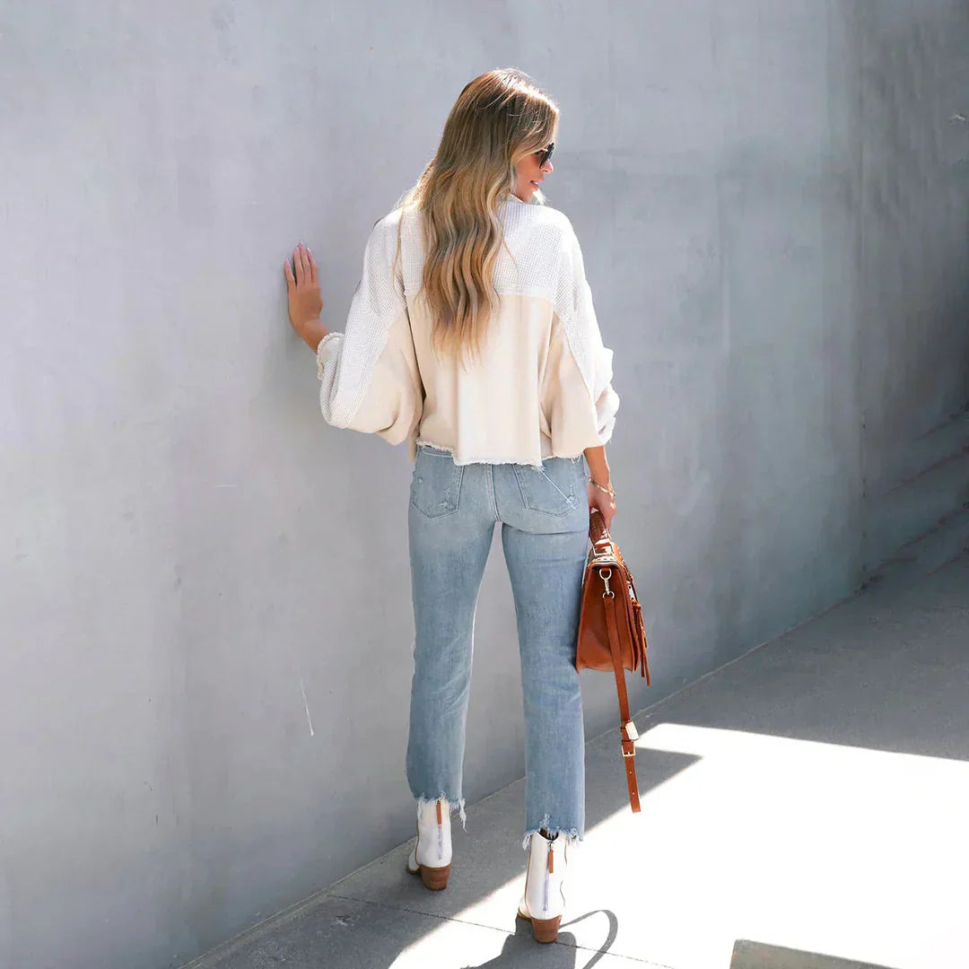 Torah | Casual Patchwork Jas met Ballonmouwen