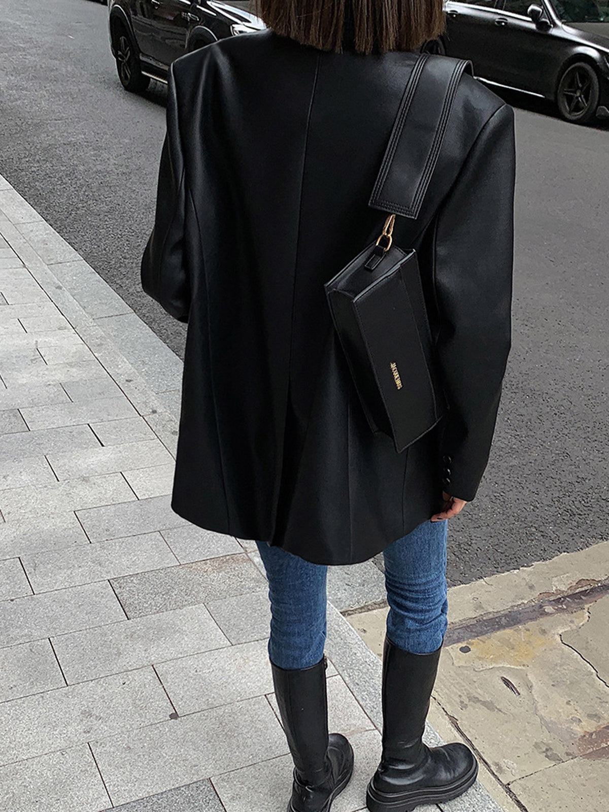 Oversized Lederlook Blazer Voor Dames