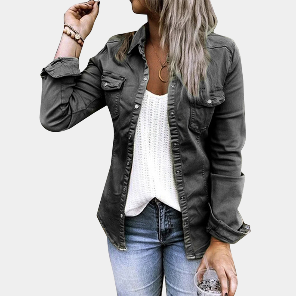 Comfortabele dames blouse met stoere utility details