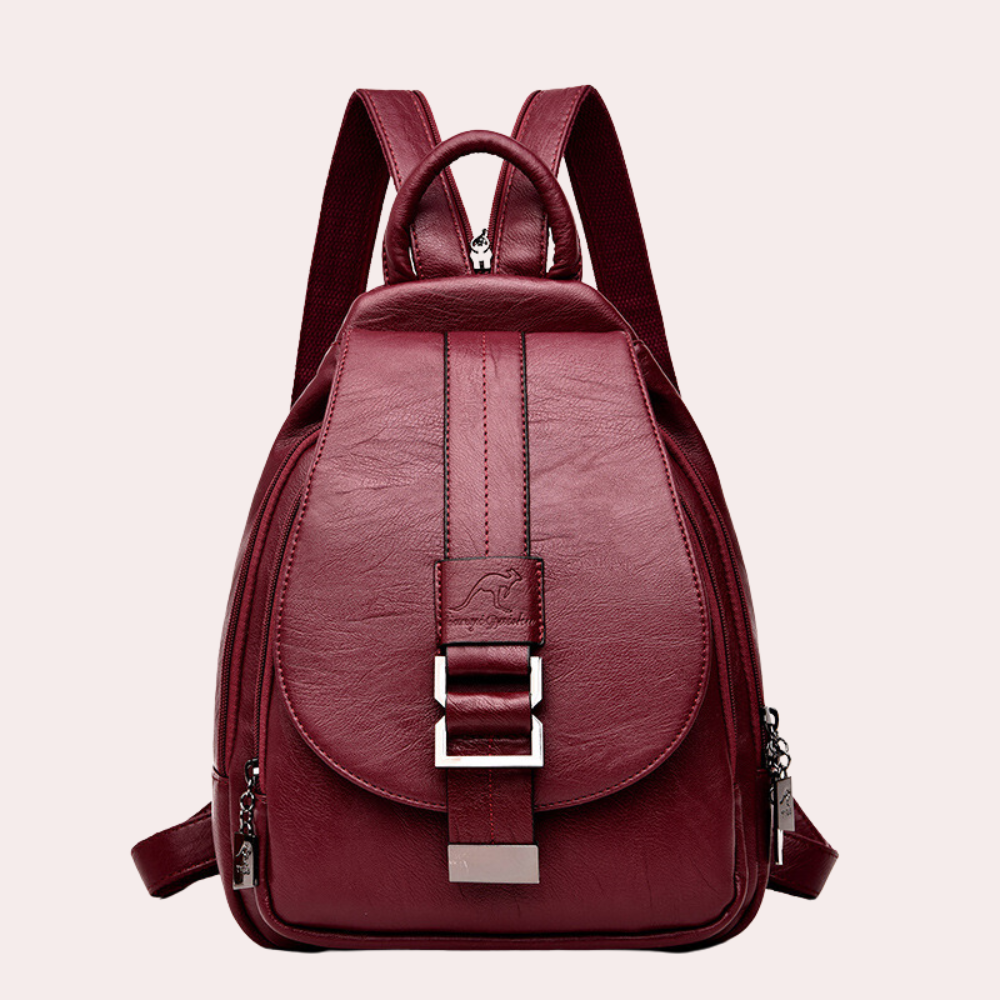 Virginie | Luxe Vegan Leren Rugzak met Moderne Buckle