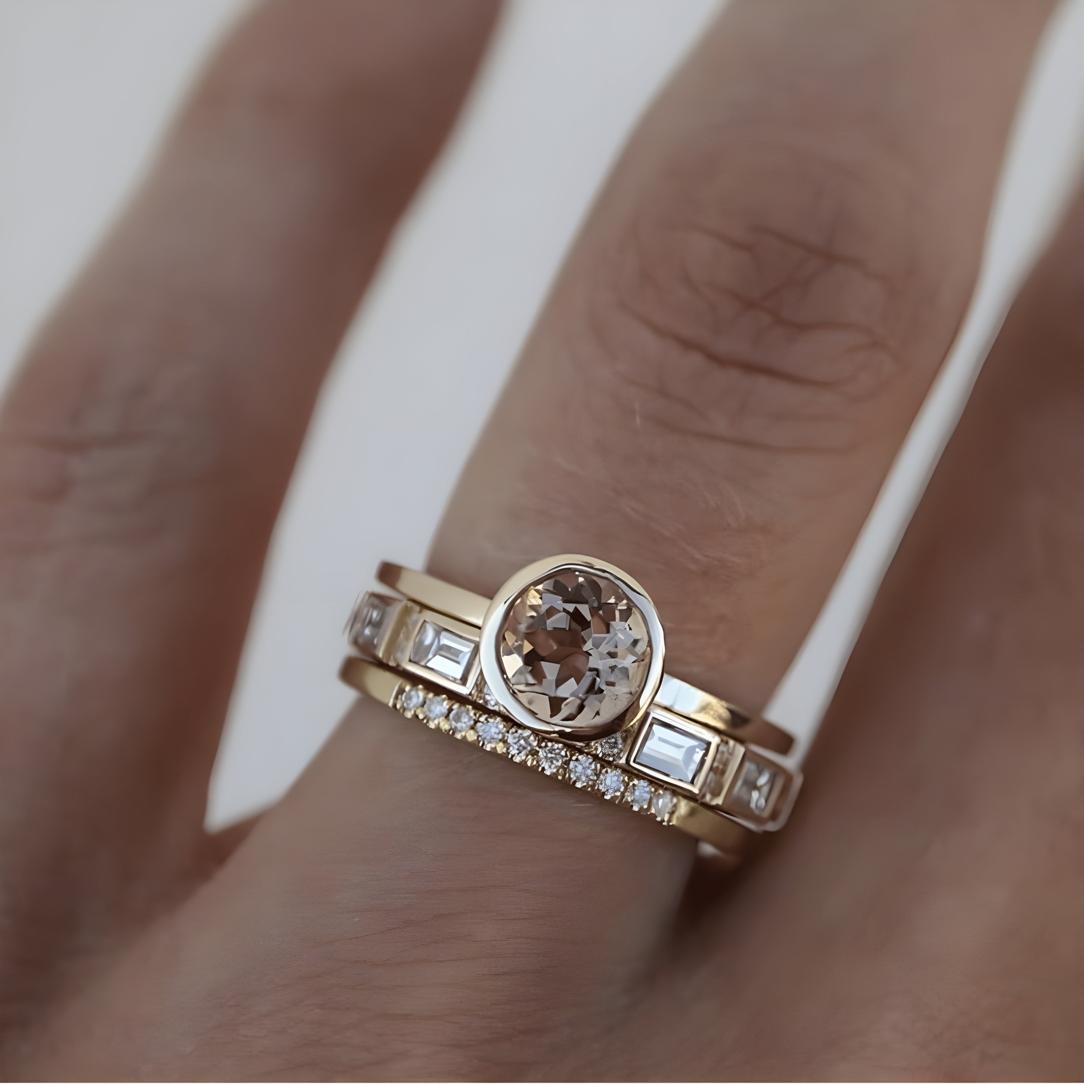 Kristallen Ring in Vintage Goud