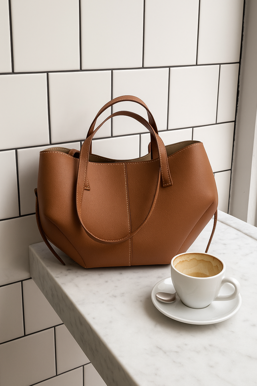 Vintage Chique Dames Tote Bag met Ruime Binnenvakken