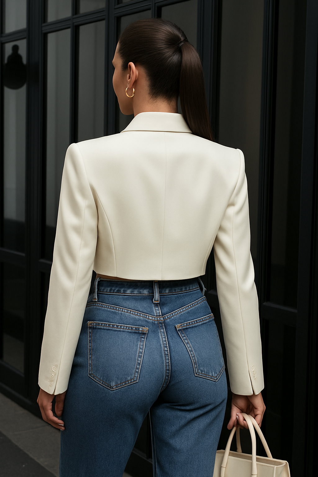 Mita | Cropped Blazer met Klassieke Revers