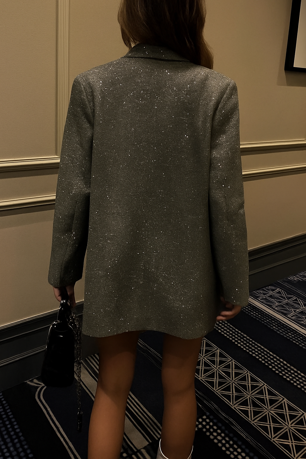 Saanvi | Glamoureuze Glitter Blazer met Lange Mouwen