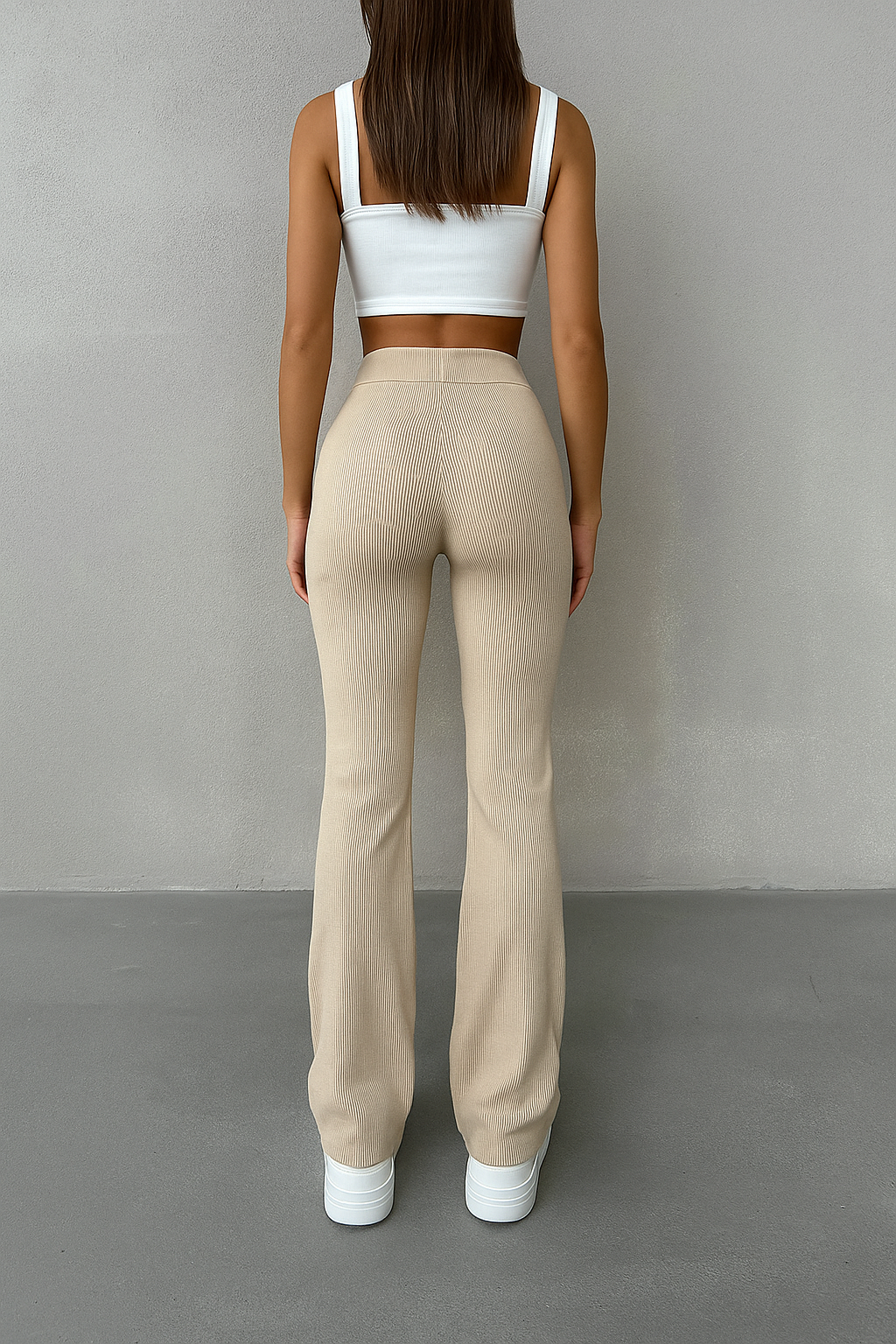 Adria | Flared Ribbed Broek