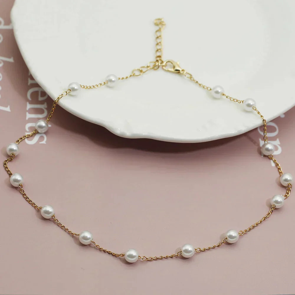 Parelketting in Goud