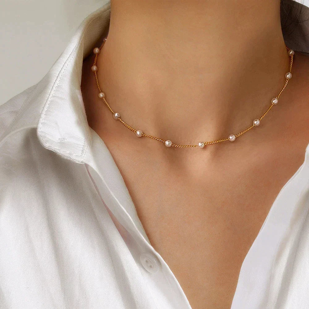 Parelketting in Goud