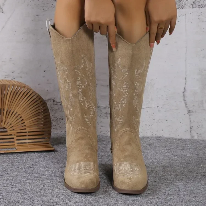 Trendy Dames Cowboy Laarzen met Lage Hak
