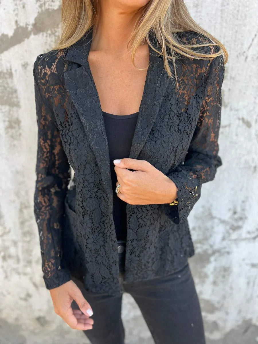 Cita | Elegante Kanten Blazer met Driekwartsmouwen