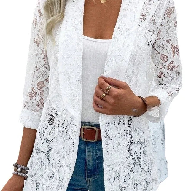 Cita | Elegante Kanten Blazer met Driekwartsmouwen