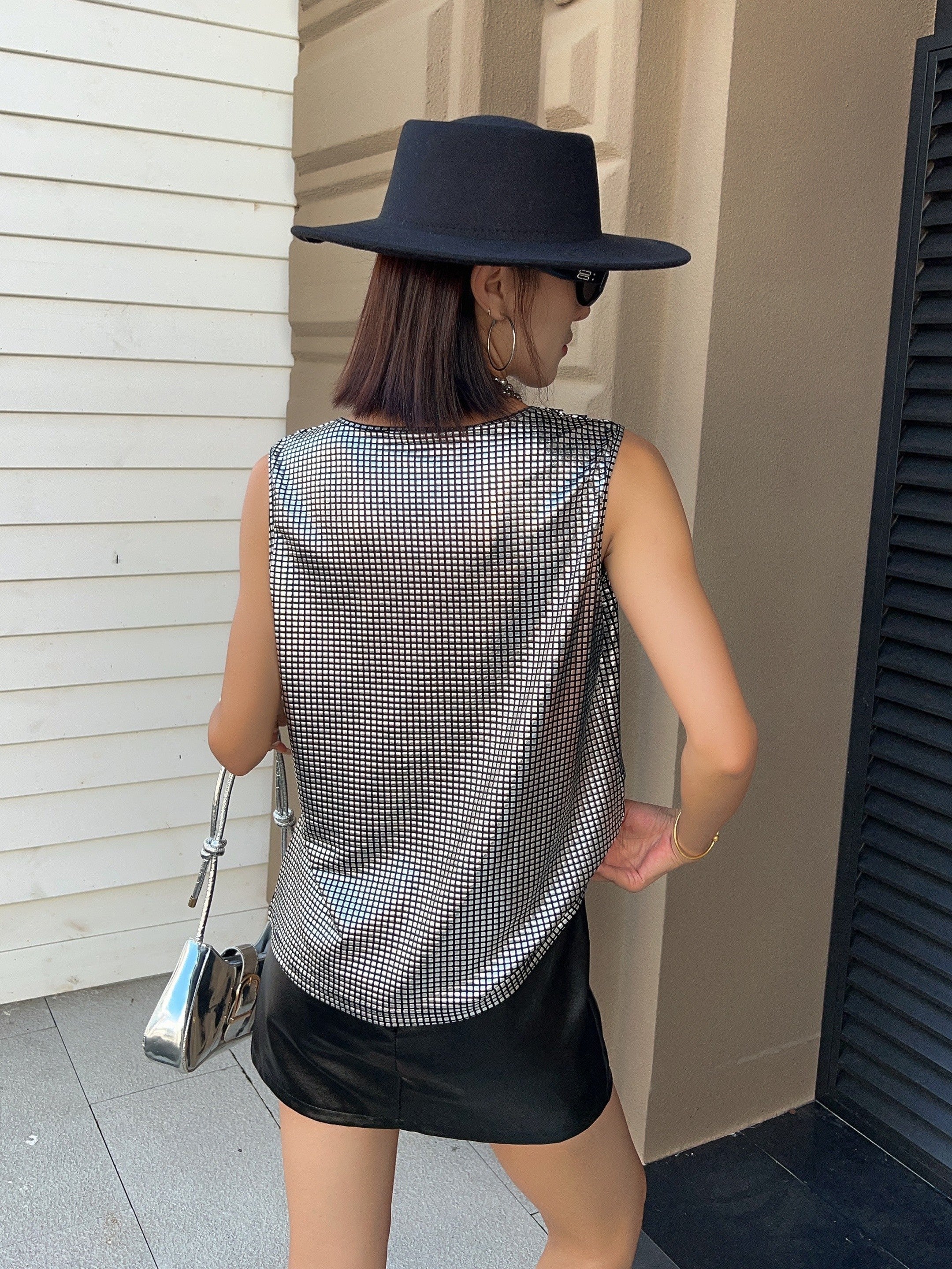 Cassey | Pailletten V-Hals Tanktop