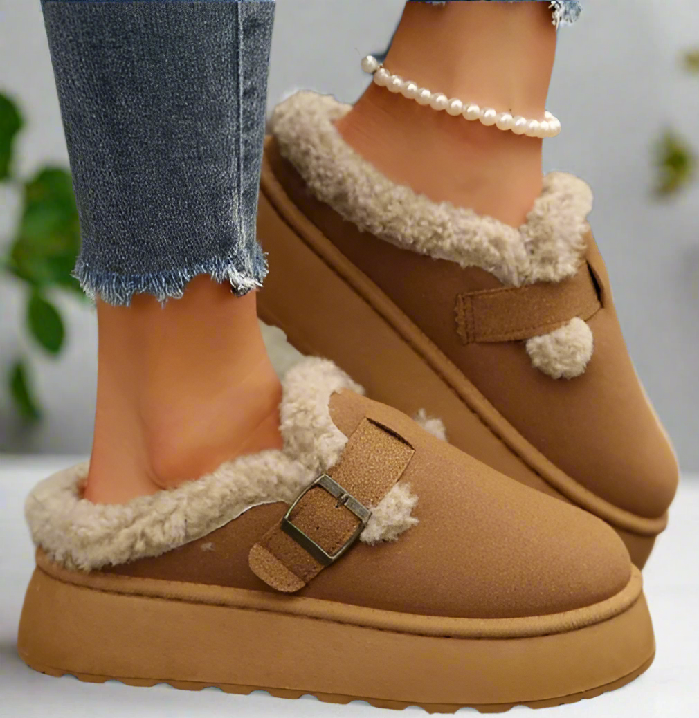 Stijlvolle Warme Dames Pantoffels Met Bont