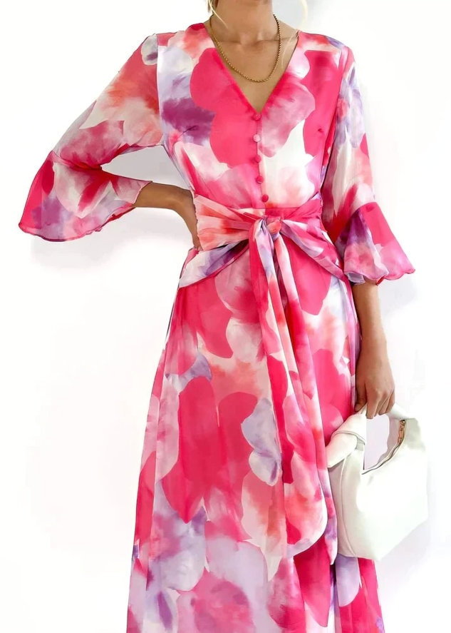 Tiziana | Flowing Luxe Maxi met Speelse V-hals