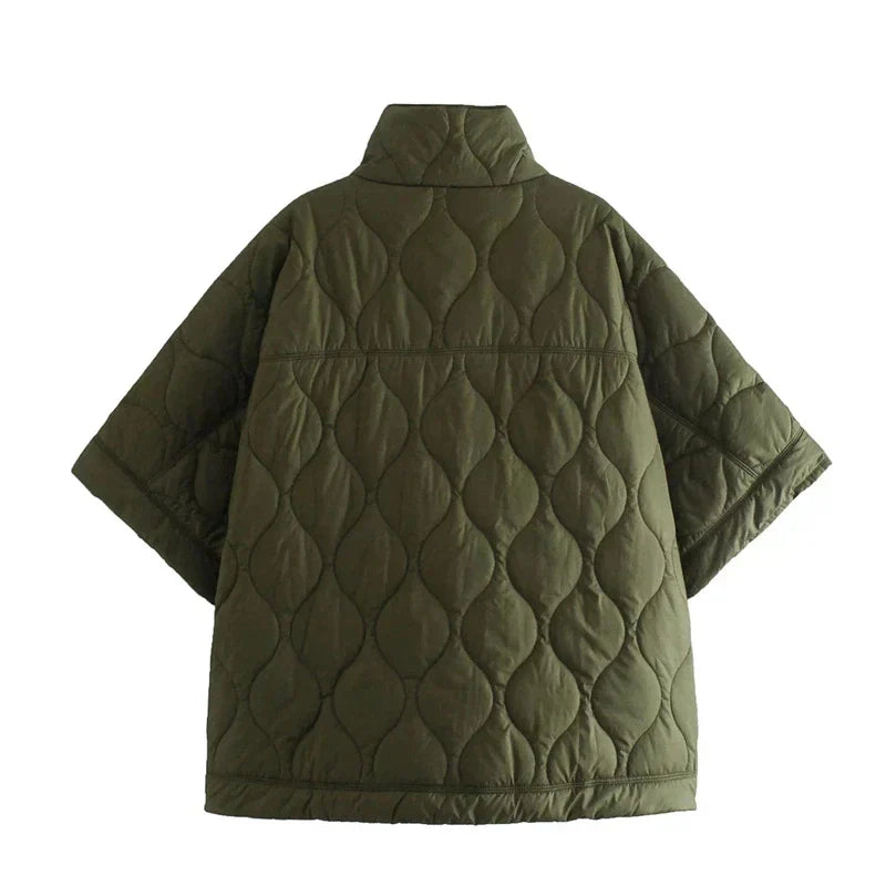 Flavia | Oversized Gewatteerde Poncho-Jas