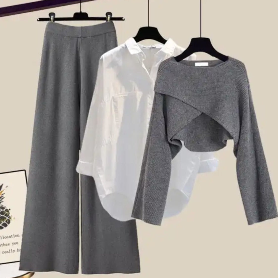 Trista | Stijlvolle Driedelige Set met Oversized Broek