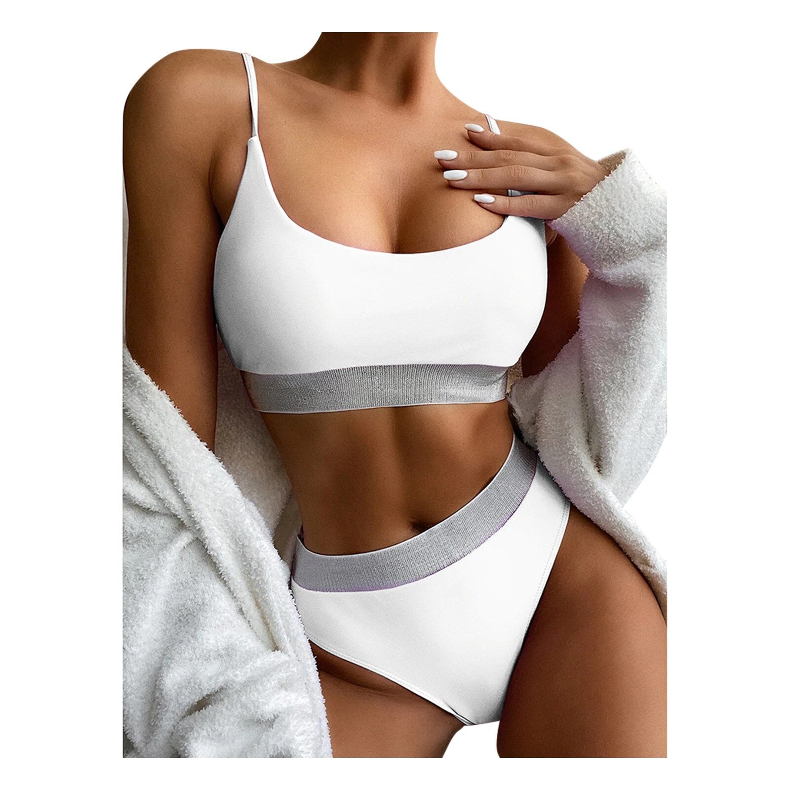 Alanna | Sportieve Bikini met Glanzende Tailleband