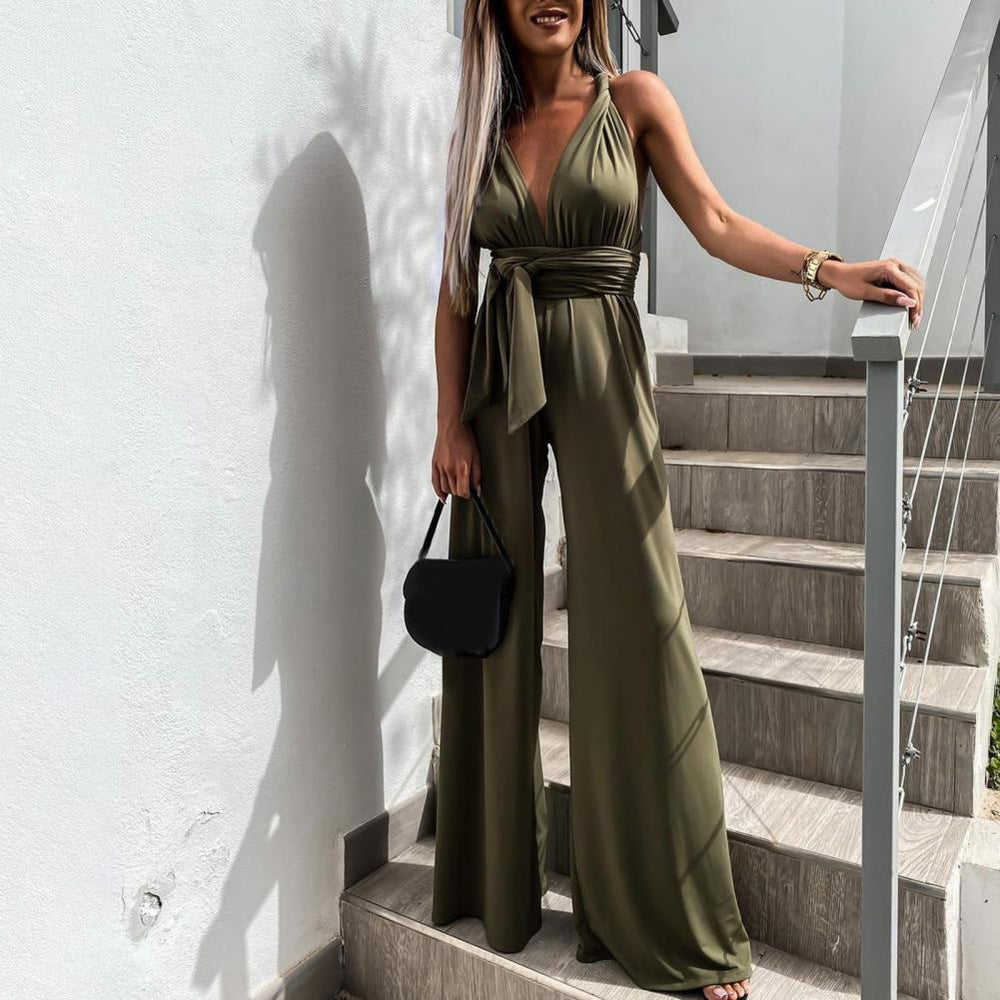 Regina | Elegante Wijde-Leg Jumpsuit met Strikceintuur