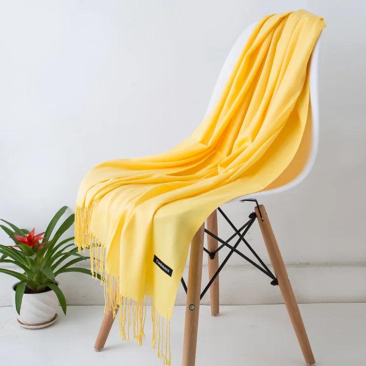 Luxe Warme Kasjmier Sjaal met Franjedetail