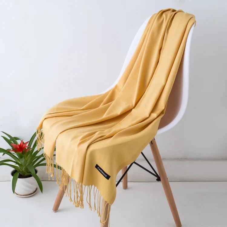Luxe Warme Kasjmier Sjaal met Franjedetail