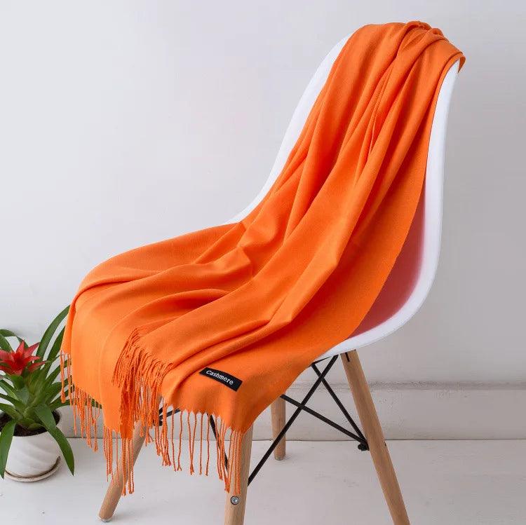 Luxe Warme Kasjmier Sjaal met Franjedetail