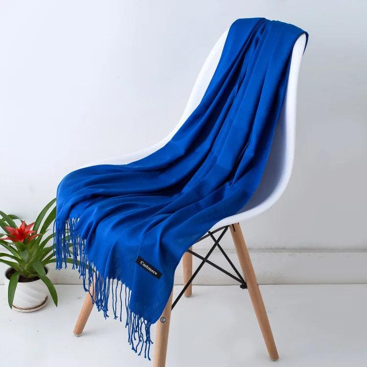 Luxe Warme Kasjmier Sjaal met Franjedetail