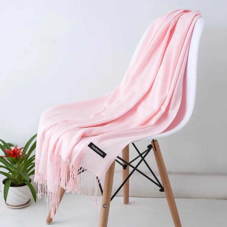 Luxe Warme Kasjmier Sjaal met Franjedetail